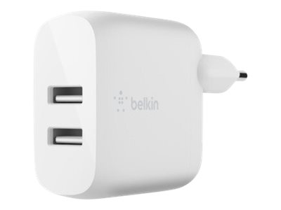 Chargeur Dual USB-A wall charger 24w - Blanc