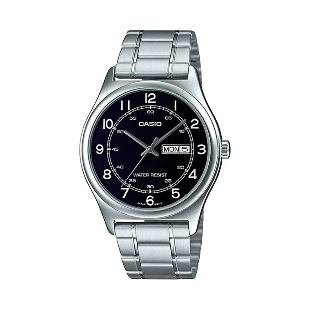 Montre classe pour hommes avec cadran noir - Silver