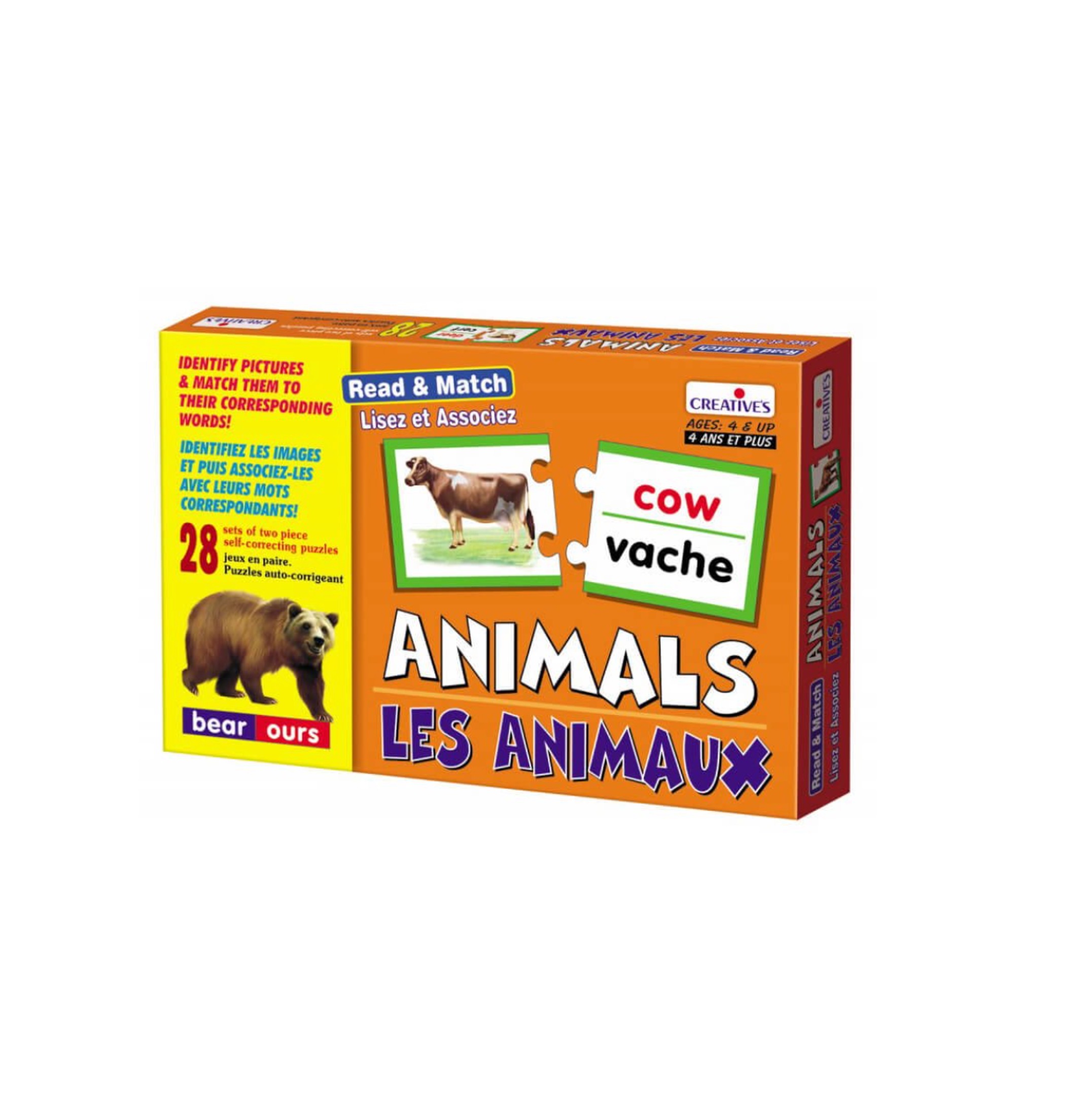 Jeu éducatif lisez et associez - Les animaux