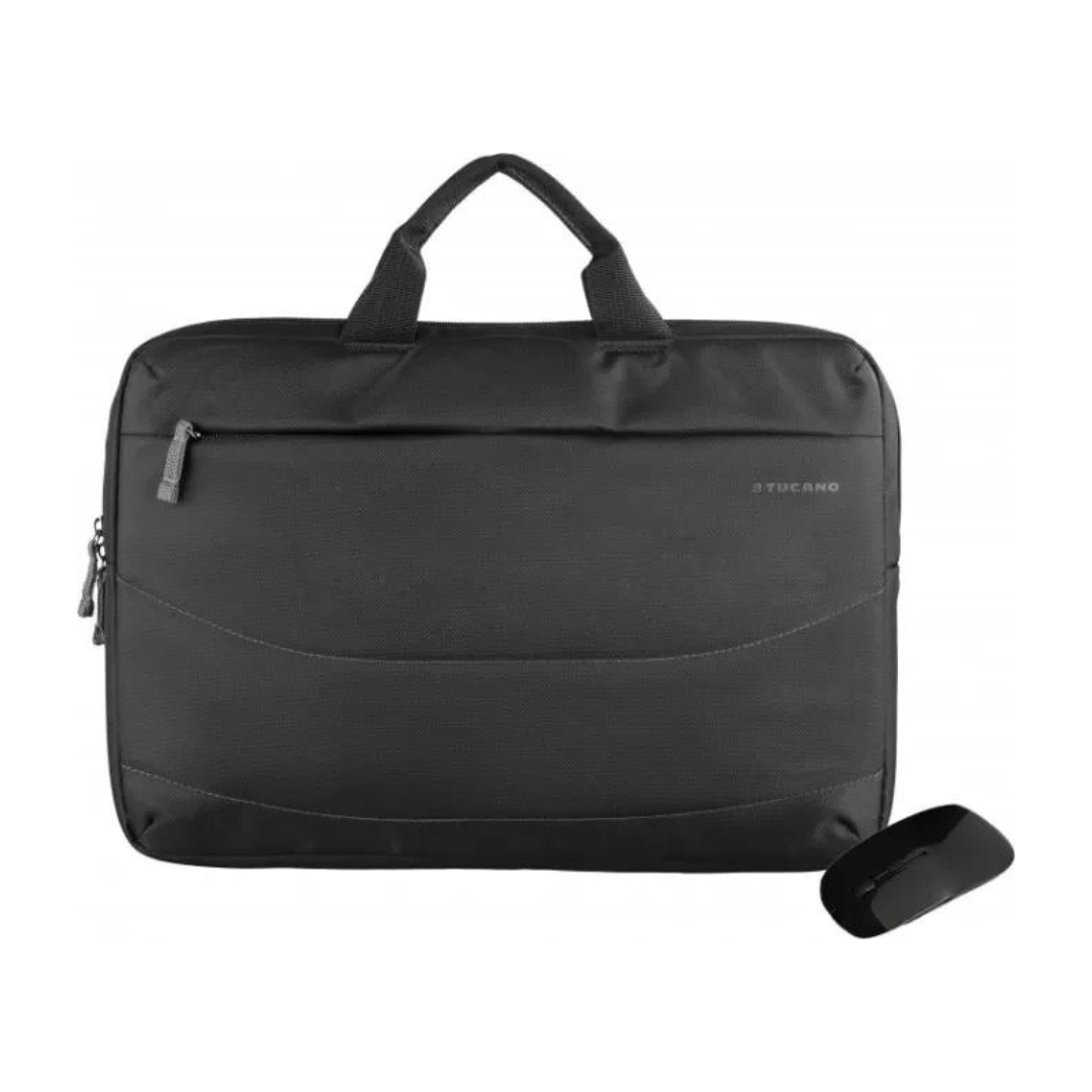 Sacoche + Souris sans fil pour Laptop 15.6″ – Noire