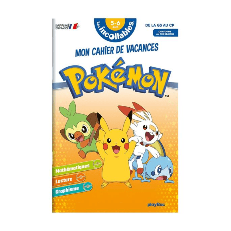 Mon Cahier de vacances Les incollables : Pokémon - De la Grande Section au CP