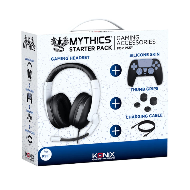 Mythics Starter Pack pour PS5 &#8211; Casque + Manette + Câble de charge + Thumb Grips