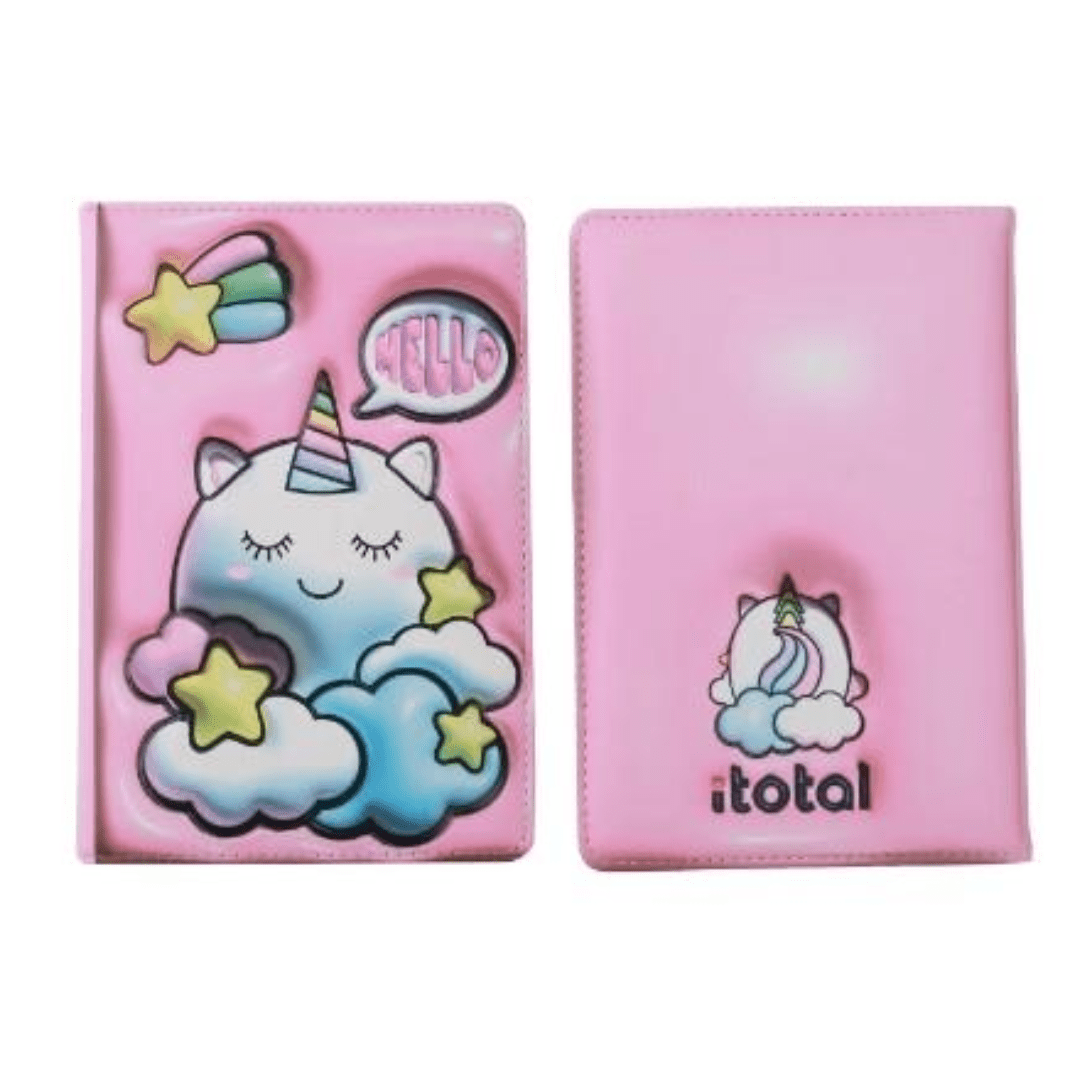 Carnet 3D A5 Licorne - Rose