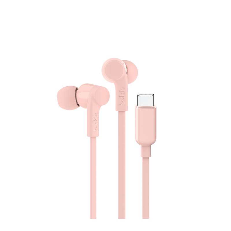 Écouteurs filaires USB-C avec limiteur de volume réglable - Rose