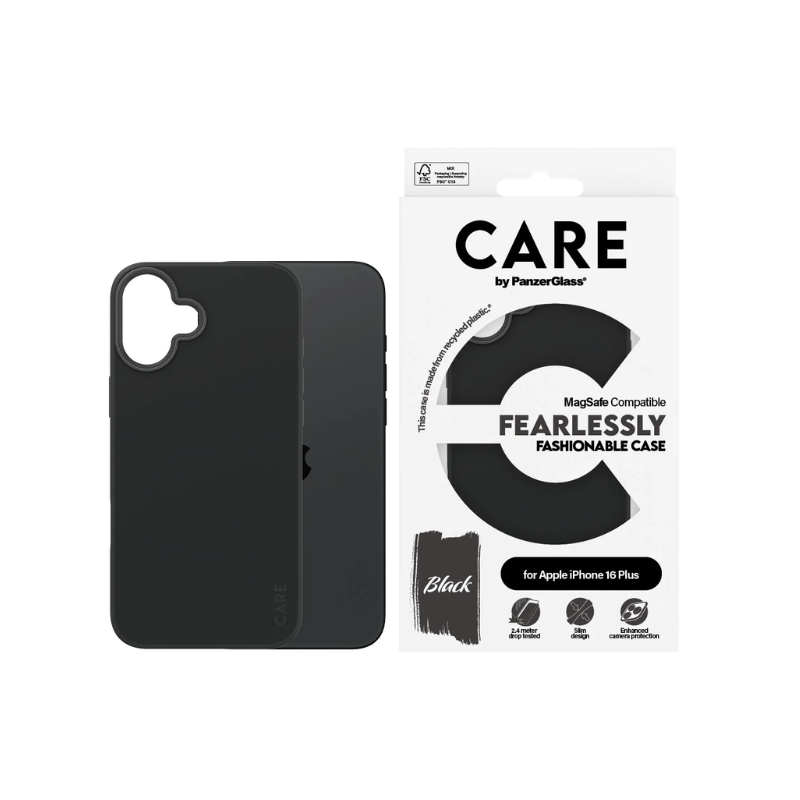 Coque tendance Care avec MagSafe pour iPhone 16 Plus - Noire