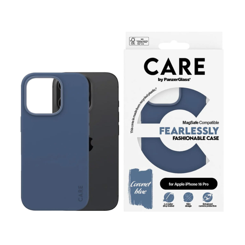 Coque tendance Care avec MagSafe pour iPhone 16 Pro - Bleu