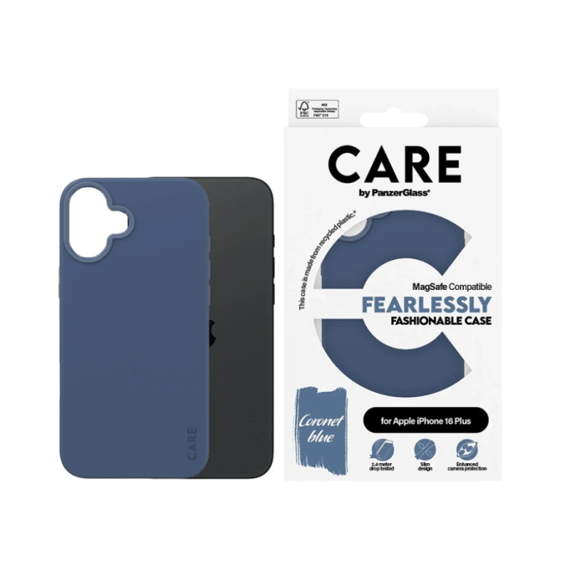 Coque tendance Care avec MagSafe pour iPhone 16 Plus - Bleu