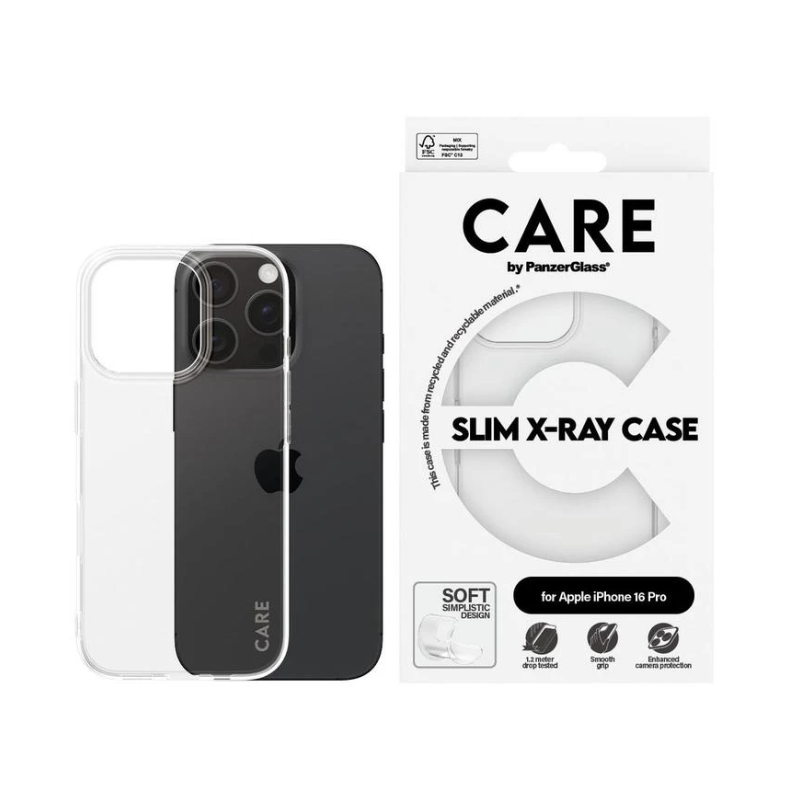 Coque tendance Care X-Ray Soft pour iPhone 16 Pro - Transparente