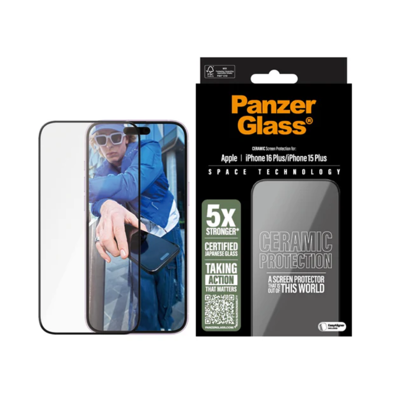 Protection d&rsquo;écran en céramique ultra large pour iPhone 16 Plus et 15 Plus