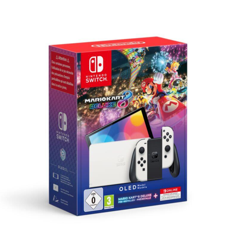 Console Nintendo Switch Oled + 1 Jeu Mario Kart 8 Deluxe