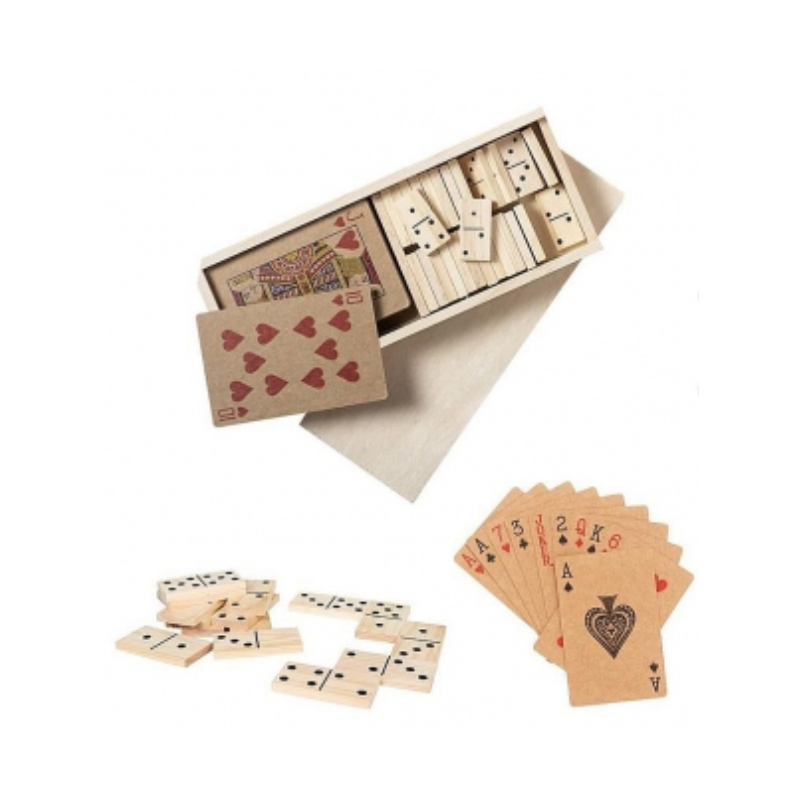 Jeu de 54 cartes kraft et 48 dominos