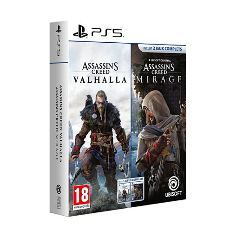 Compilation Jeu Assassin's Creed Valhalla + Jeu Assassin's Creed Mirage pour PS5