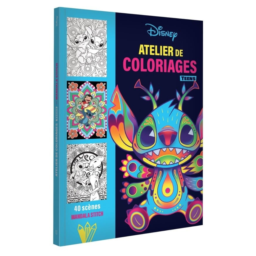 Atelier de coloriages teens - 40 scènes mandala Stitch