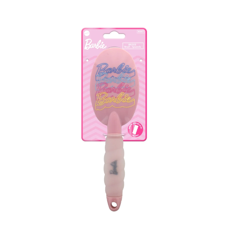 Brosse à cheveux Barbie avec manche en gel - Rose