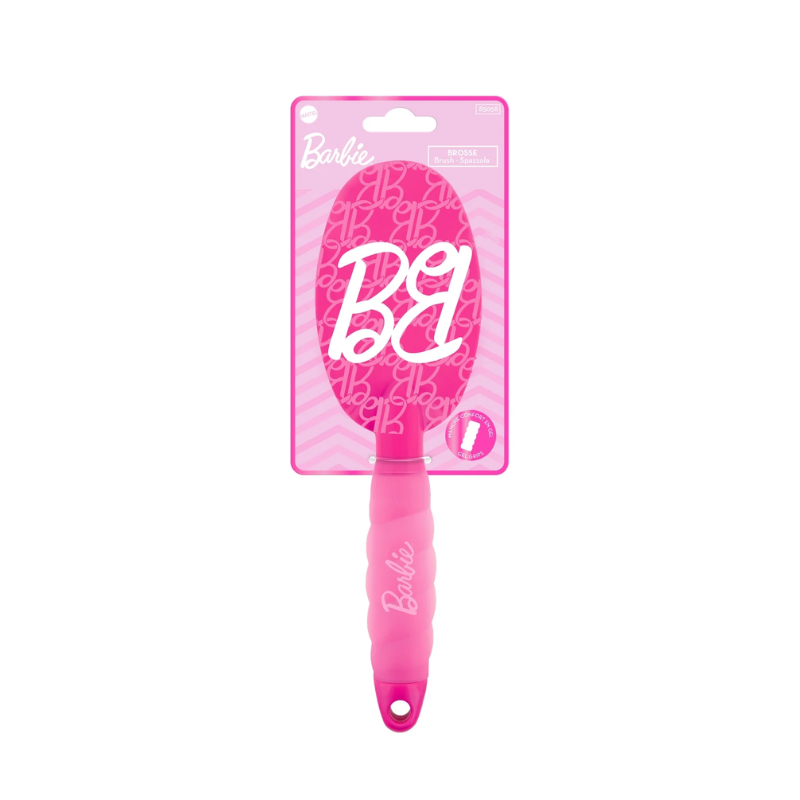 Brosse à cheveux Barbie avec manche en gel - Rose fuscia