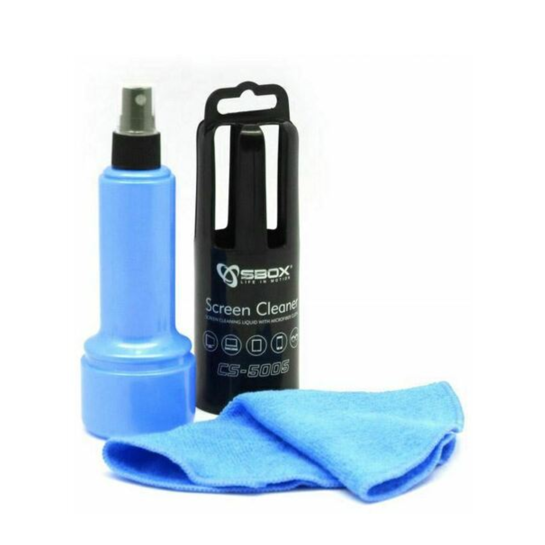 Spray de nettoyage pour écran LCD avec chiffon en microfibre Bleu