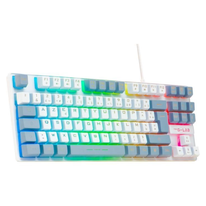 Clavier Gaming filaire Keyz Caesium - Blanc & gris