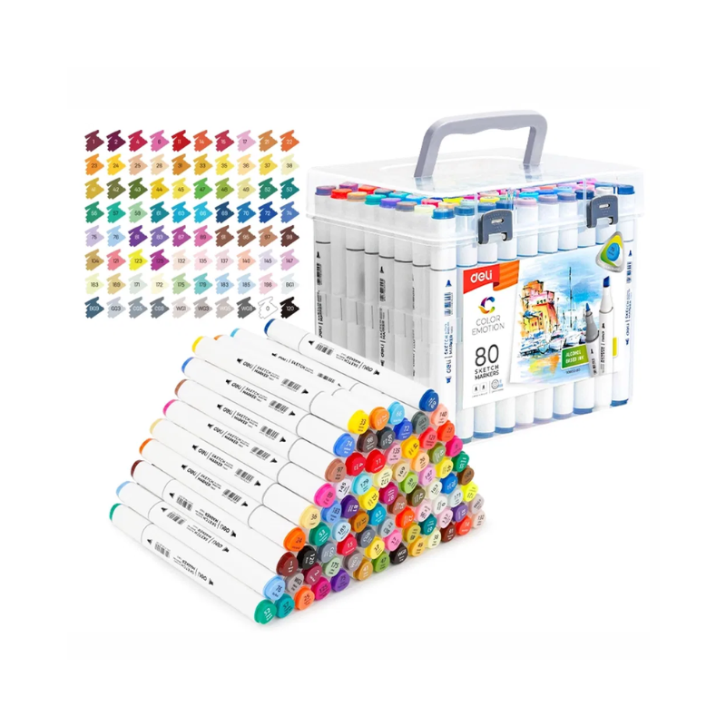 Boîte de 80 marqueurs à double pointe