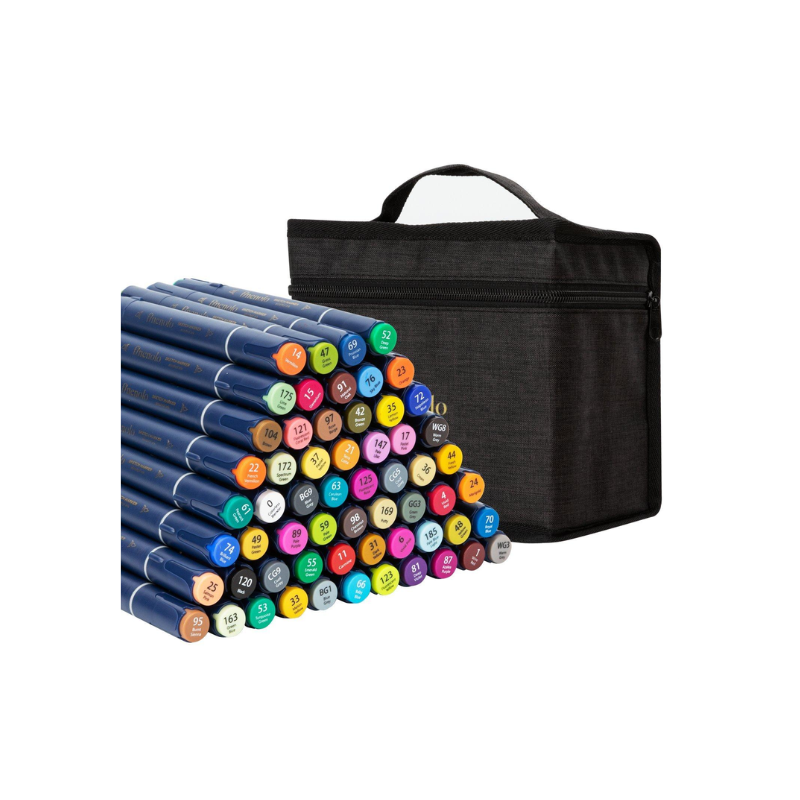 Coffret de 60 marqueurs à croquis double face