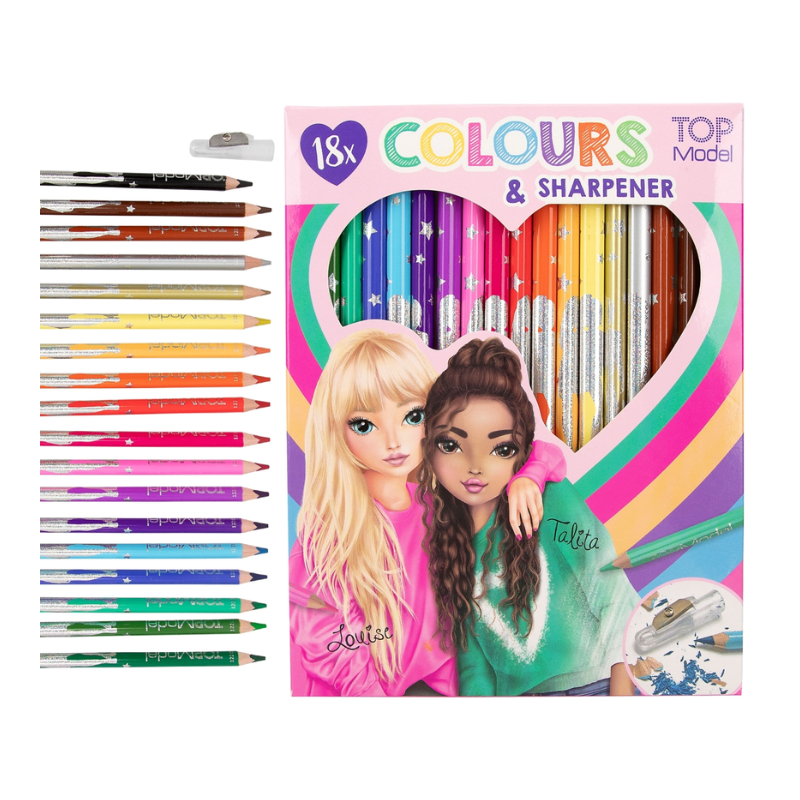 Set de 18 crayons de couleur avec taille-crayon