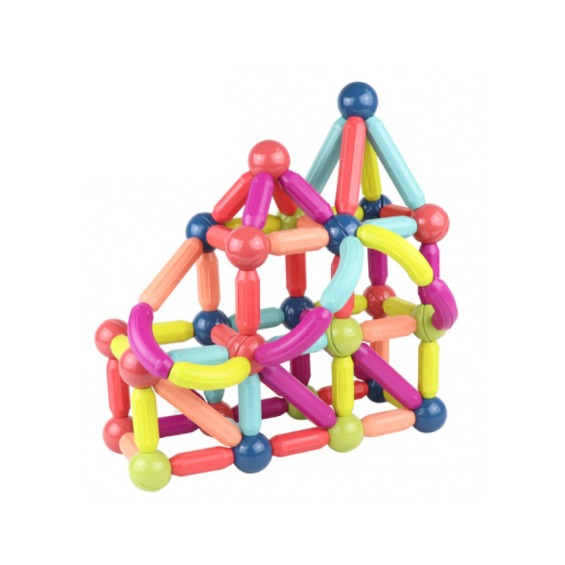Jeu de Construction de bâtonnets magnétiques - 64 pièces