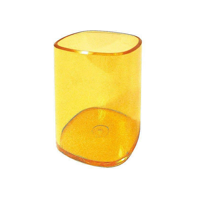 Pot à stylos transparent - Orange