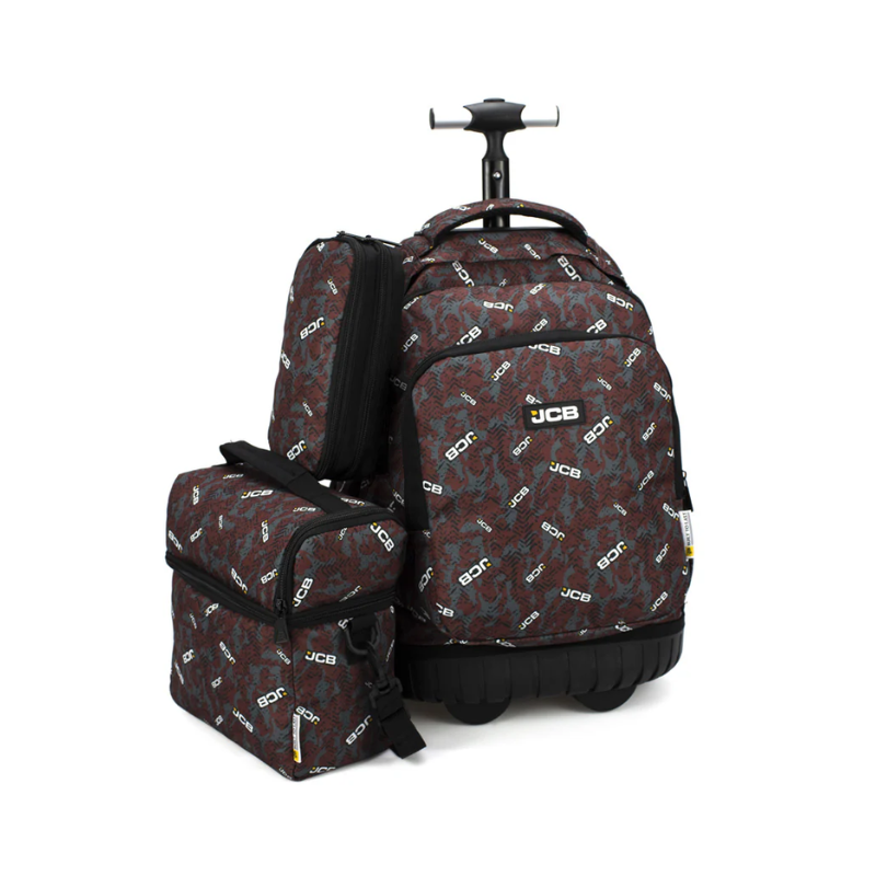 Pack Scolaire - Trolley + Sac à goûter + Trousse - Rouge