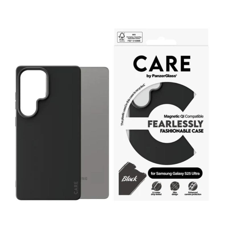 Coque tendance Care compatible Qi pour Galaxy S25 Ultra - Noire