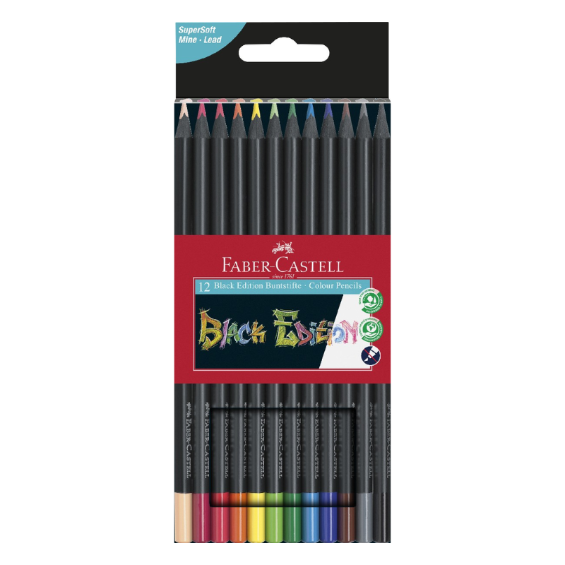 Etui de 12 Crayons de couleur Black Edition