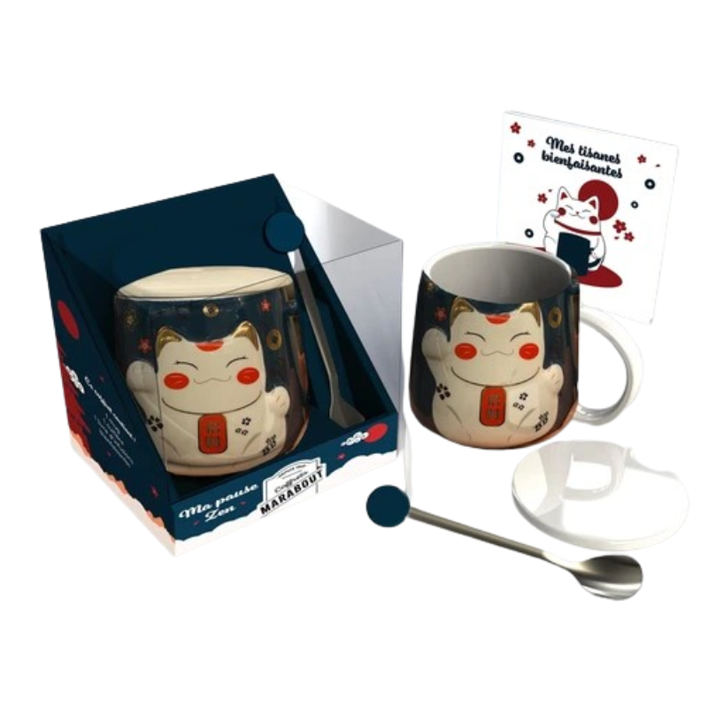 Coffret Ma pause zen - Mes tisanes bienfaisantes Avec 1 mug et 1 cuillère