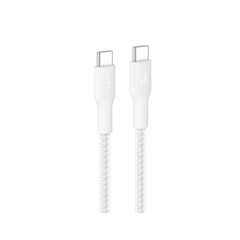 Câble tressé USB-C vers USB-C 240 W 2 m - Blanc