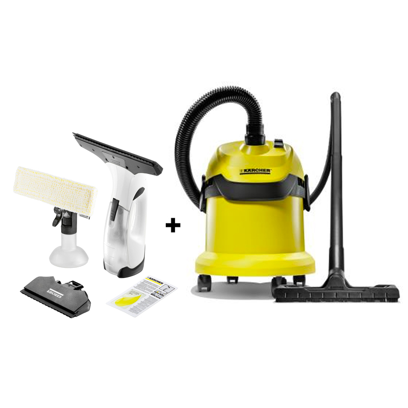 Aspirateur eau et poussières WD 2 Plus + Nettoyeur de vitres WV 2 Plus N